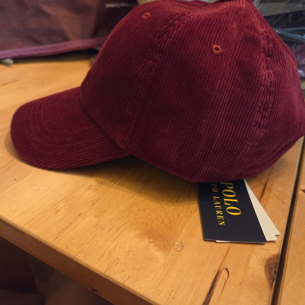 Polo by Ralph Lauren Men's Burgundy Corduroy Polo Player Hat - Picture 3 of 8